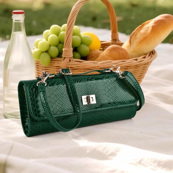 Women's Green Cocktail Formal Evening Crossbody Shoulder Strap Envelope Bag - Picture 6 of 7